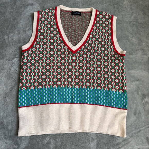 Othermix Colorful Geometric Knit Vest, Size small - Picture 1 of 5